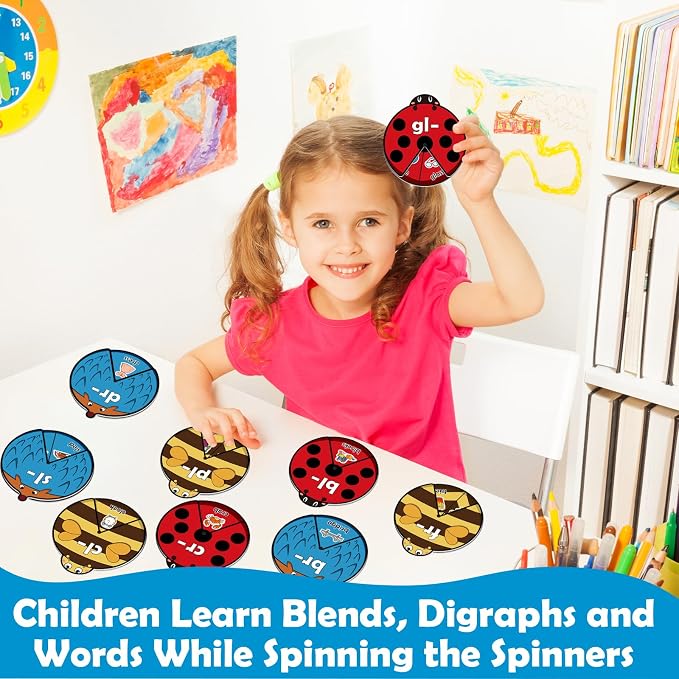 Kasfalci Blends & Digraphs Cards, Phonics Games,Speech Therapy Toys for Toddlers Kids,Learn to Read, Spelling Reading Learning Sight Words Games,Kindergarten Preschool Learning Activities Educational - Image 2