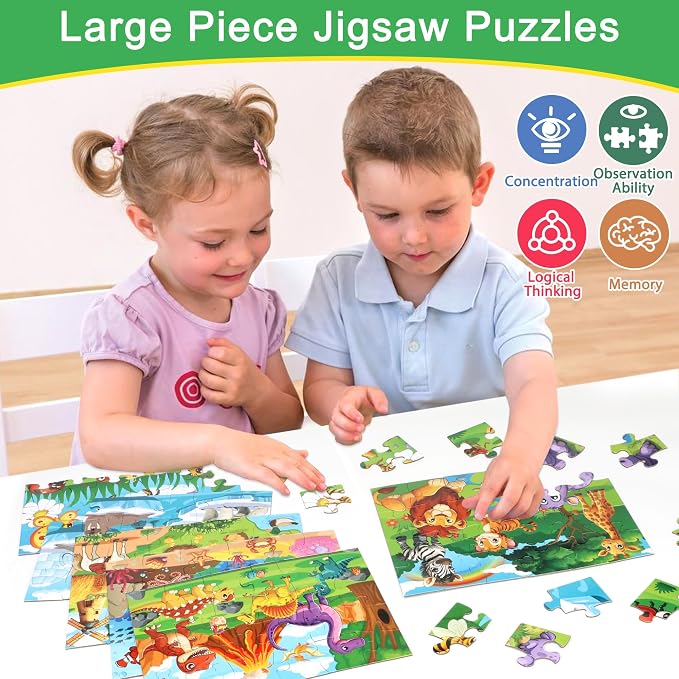 LELEMON Puzzles for Kids Age for 3-5,24 Large Piece Animal Puzzles for Toddler Kids,Children Learning Educational Puzzles Toys for Boys and Girls(6 Packs) - Image 4