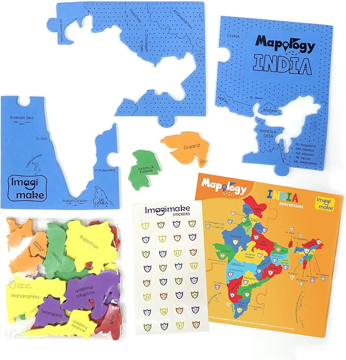 Imagimake Mapology - India Map Puzzle, Learn States & UT for Kids Ages 4+ - Image 3