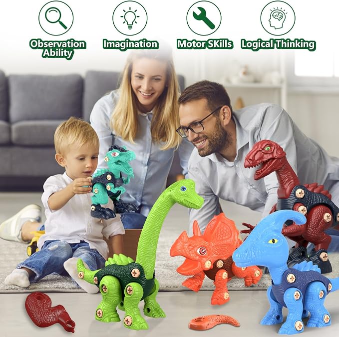 Jasonwell Kids Building Dinosaur Toys - Boys STEM Take Apart Construction Set Educational Dino Kit Play Set Easter Party Favors Christmas Birthday Gifts for Toddler Girls Age 3 4 5 6 7 8 + Year Old - Image 6