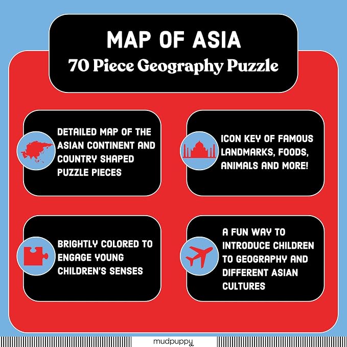 Mudpuppy - Map of Asia 70 Piece Geographic Puzzle for Kids - Image 4