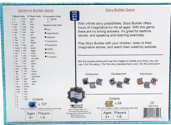 Sentence Builder and Story Builder 2 Games in 1 and Mad Skillz A Thoughts and Emotions Sentence Completion Card Game for Taking Control of Feelings Emotions Autism ADHD - Image 3