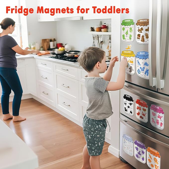 Magnetic Color Sorting Set for Fridge Toddlers 2 3 4 5 Montessori Color Learning for Whiteboard Basic Vocabulary Learning Kitchen Toys Kids pre-k Homeschool Classroom Must Haves - Image 2