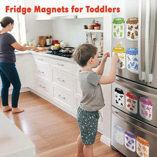 Magnetic Color Sorting Set for Fridge Toddlers 2 3 4 5 Montessori Color Learning for Whiteboard Basic Vocabulary Learning Kitchen Toys Kids pre-k Homeschool Classroom Must Haves - Image 2