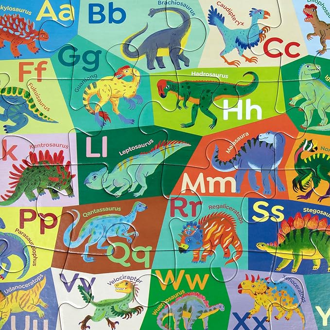 eeBoo Dinosaur Alphabet 20 Giant Piece Children's Puzzle, 15" x 11" - Image 6