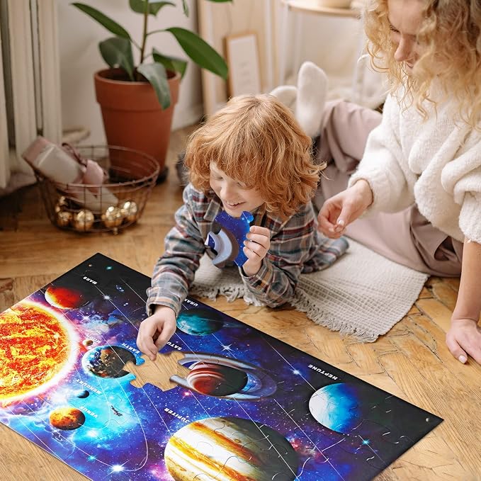 Jumbo Floor Puzzle for Kids,48 Piece Solar System Jigsaw Puzzle Ages 3-8 - Image 5