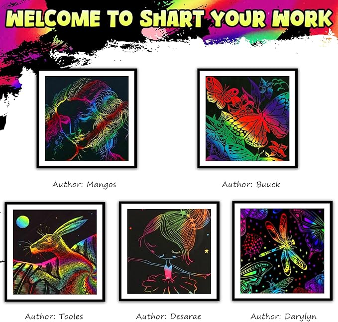 ZMLM 165 Rainbow Scratch Paper Art Crafts Mini Notes Stocking Stuffers for Kids Gifts 4 5 6 7 8 9 10 Years Old Girls Boys Students Teens Classroom Prizes School Supplies Birthday Party Toy Activity