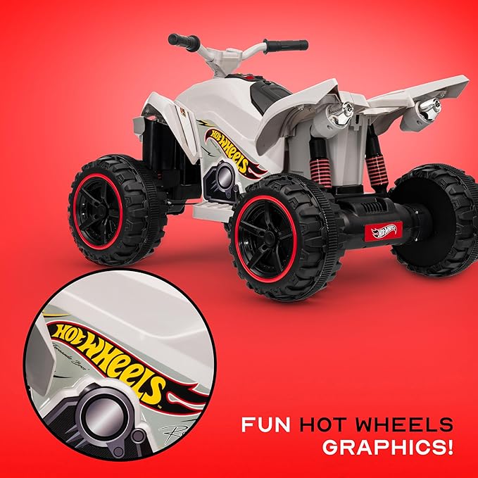 Voyager - Hot Wheels - 12V ATV Ride On Toy, Fun and Exciting Ride for Kids, Stylish Design for Imaginative Play