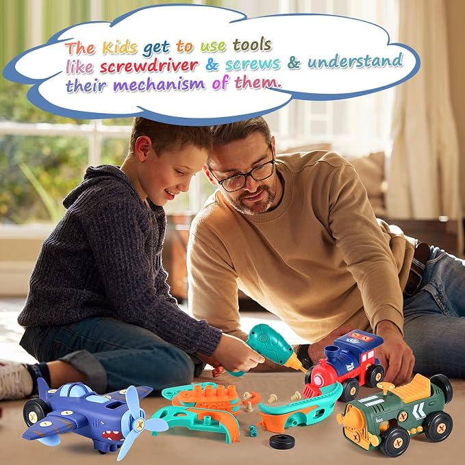 STEM Take Apart Toys for Boys Age 3-5 – Electric Building Toys Car with Motor & Drill | Educational Construction Set for Preschool, Kindergarten | Best Birthday Gift for Kids 4-8 - Image 4