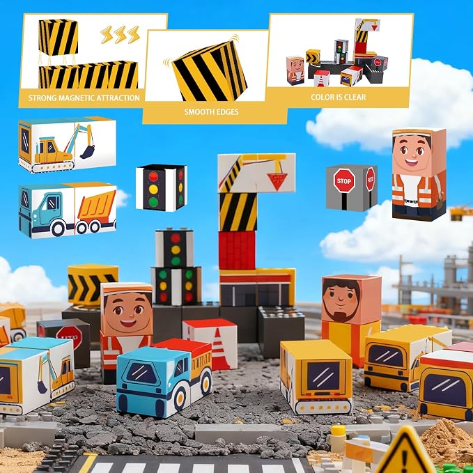 Travel Magnetic Blocks Toy Portable Construction Building Tiles - Image 3