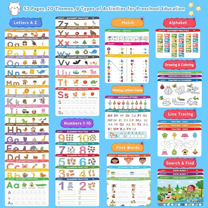 Preschool Learning Activities Pre K Workbooks Tracing Busy Book Age 3-5 - Image 3