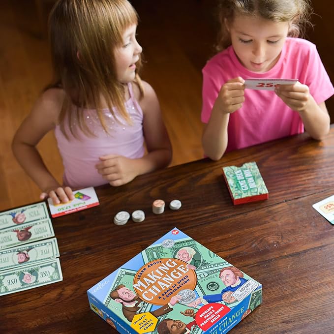 eeBoo Making Change Math Game with Play Money, Coins, Ages 5+, 2-4 Players - Image 5