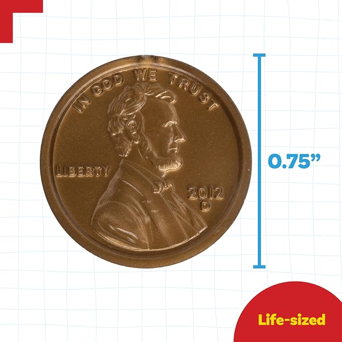 LEARNING ADVANTAGE Play Pennies - Set of 100 Plastic Coins - Designed and Sized Like Real US Currency - Teach Money Math With This Pretend Play Resource - Image 3