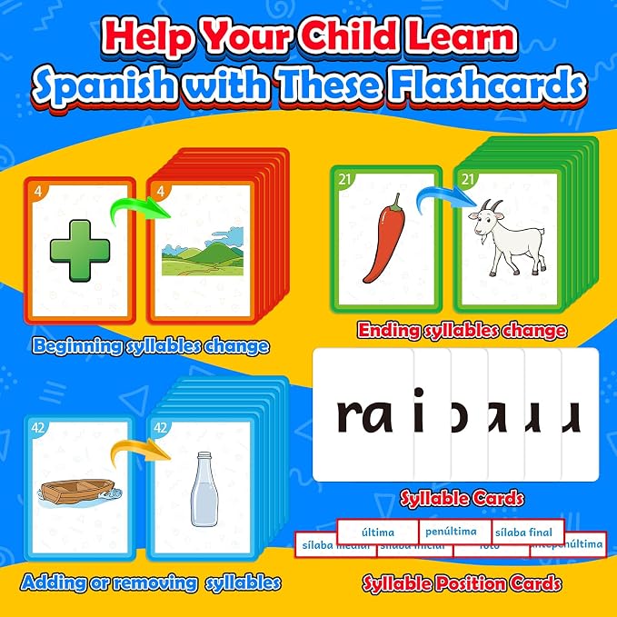 Spanish Learning Word Building Pocket Chart for Kids, Spanish Vocabulary Games Toddler Flash Cards Sight Words Flashcards Languages Spelling Reading Phonics Games for Kindergarten Preschool - Image 4