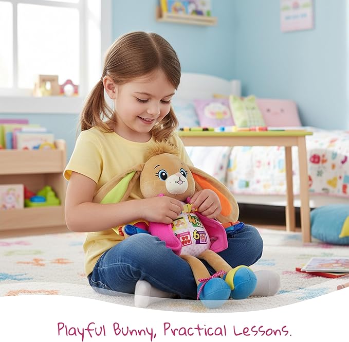 June Garden 16" Dressy Friends Bunnie - Educational Stuffed Plush Doll for Kids and Toddlers 2 Years and Up - Montessori Soft Toy Doll - Image 3