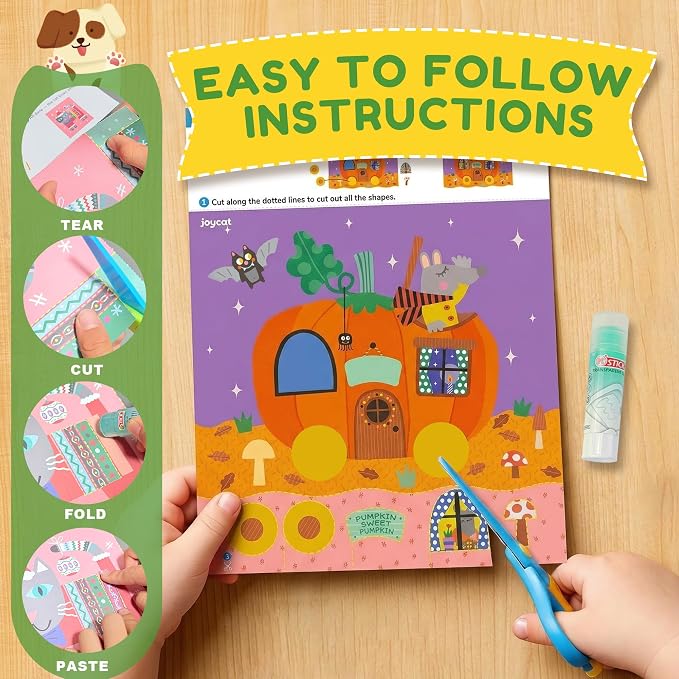 JoyCat Scissor Skills Activity Kit, Toddler Scissors Ages 3-5, Holiday - Image 5