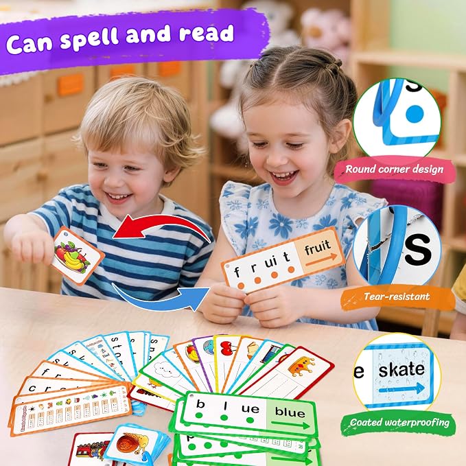 Blends & Digraphs Flash Cards for Kid, Phonics Sight Word Games for Toddler - Image 6