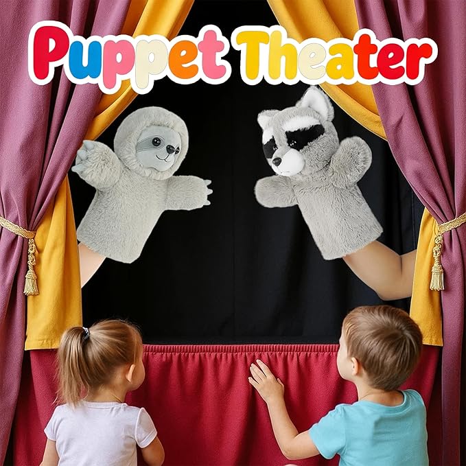 Hand Puppet Toy Speech Therapy Learning Tool Soft Stuffed Animal for Children Adults Family Fun Adult Size Fit Educational Gift Toddler Toy Sloth
