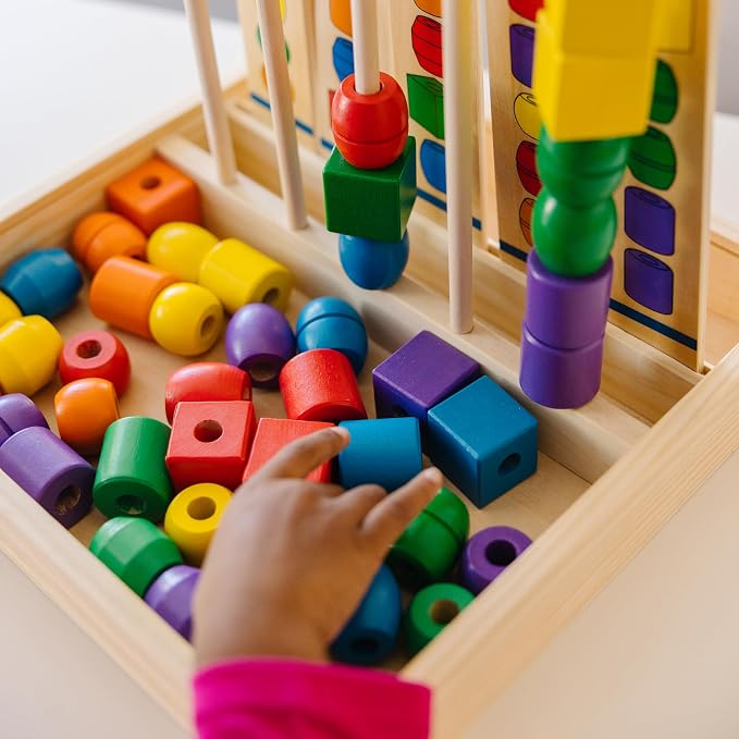 Melissa & Doug Bead Sequencing Set with 46 Wooden Beads and 5 Double-Sided Pattern Boards - Image 8