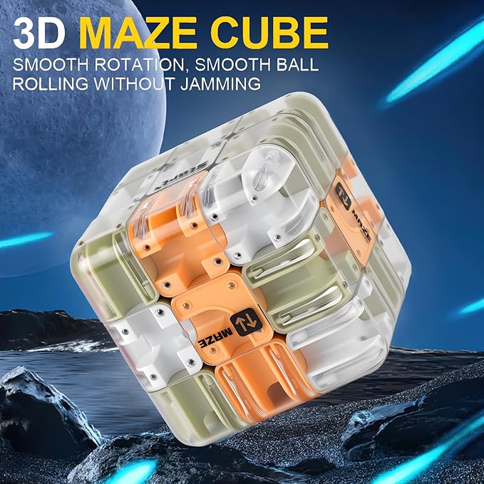 3D Cube Puzzles for Kids - Brain Teaser Puzzles Boys Toys Age 8-10 Educational Learning Toys for Logical Thinking, Puzzle Maze Cube for Grandkids Stocking Stuffers for Kids (Green)