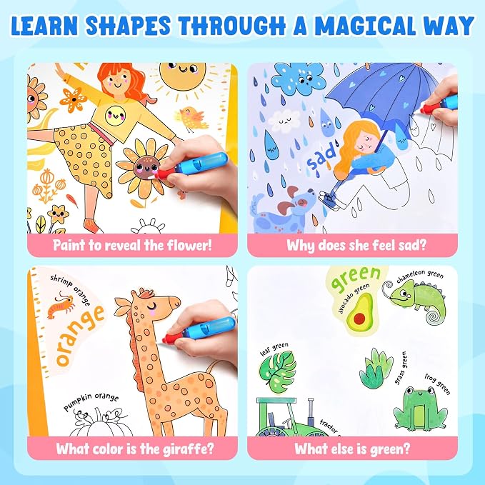 JoyCat Water Coloring Book for Toddlers, Colors & Emotions Theme - Image 4