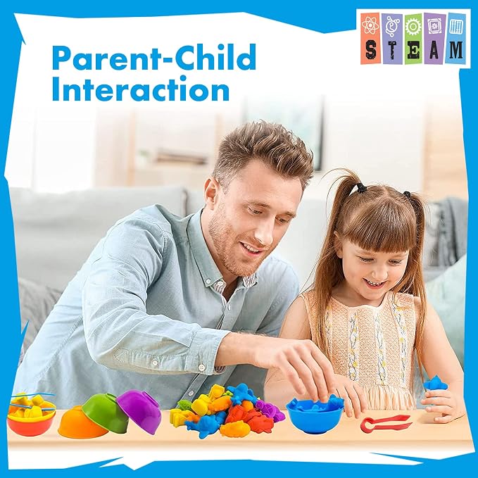 UNIQUE KIDS Counting Educational Learning Toy Set with Sorting Cups – Fun Color Classification and Math Training Game for Toddlers and Preschoolers Ages 3 and Up - Image 5