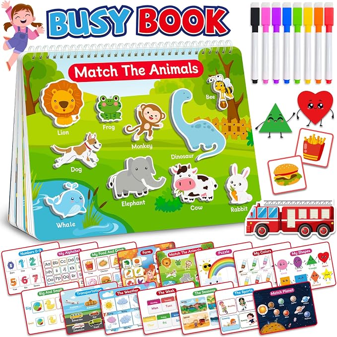 Benresive Busy Book for Toddlers 3-5, Preschool Learning Activities Book by Benresive