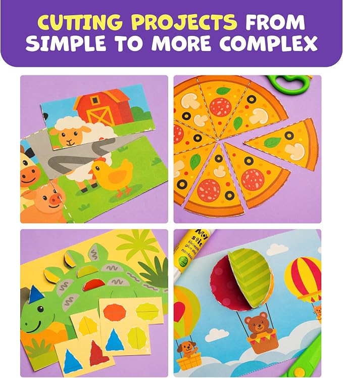 Snip & Shape Scissor Skills Activity Book with Toddler & Kids Scissors 3-5 - Image 4