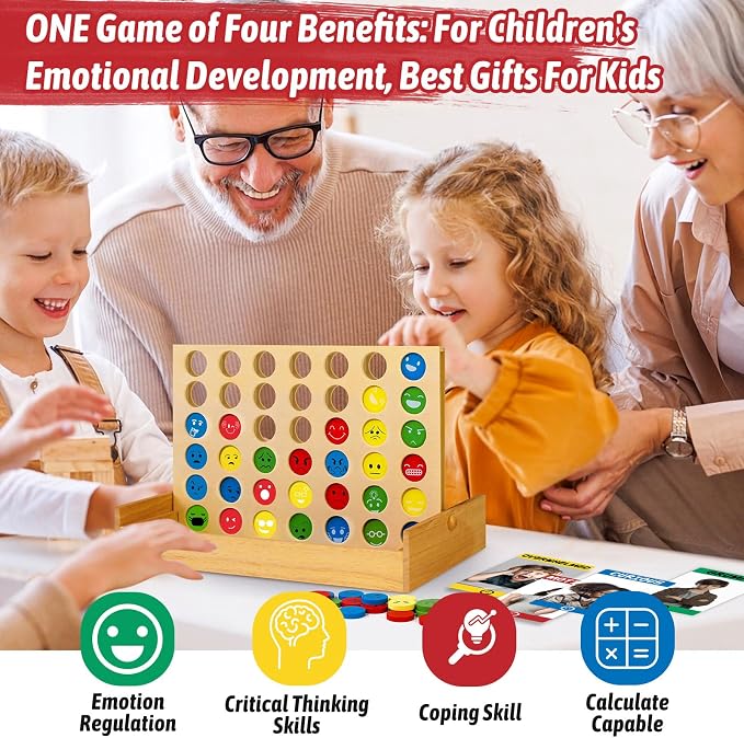 Garybank Social Skills Games for Kids - Emotional Disc Four in A Row Game - Image 6