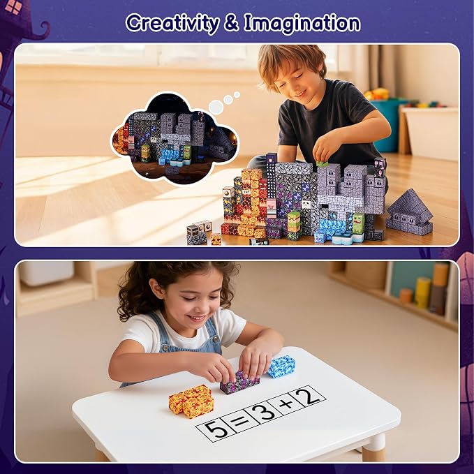 200PCS Magnetic Blocks, Magnetic Building Blocks Cubes Tiles for Kid - Image 7