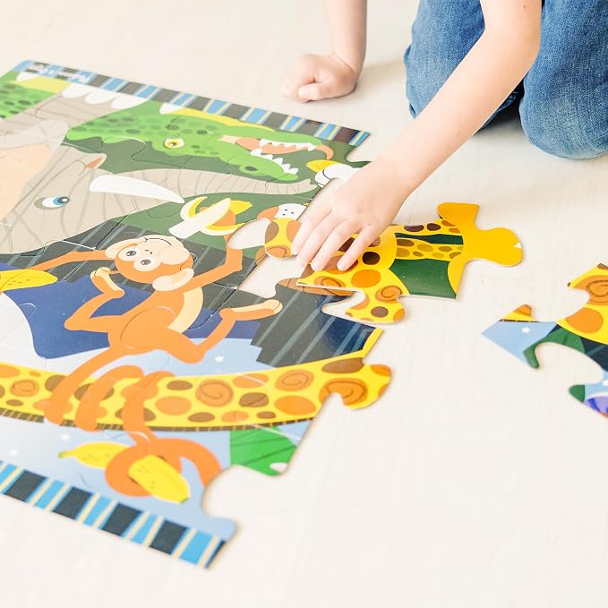 Melissa & Doug Safari Social Jumbo Floor Puzzle (24 Pieces, 2 x 3 Feet), Jigsaw Puzzle for Preschoolers and Kids Ages 3+ - FSC Certified - Image 6