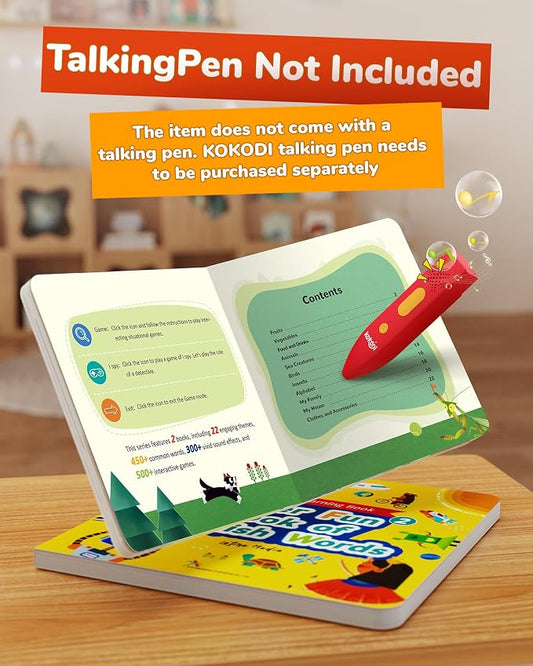 KOKODI Talking Books, 2pcs Vocabulary Books, Interactive Audio Sound Books, Compatible with KOKODI Talking Pen (Vocabulary Books Only, No Pen) - Image 2