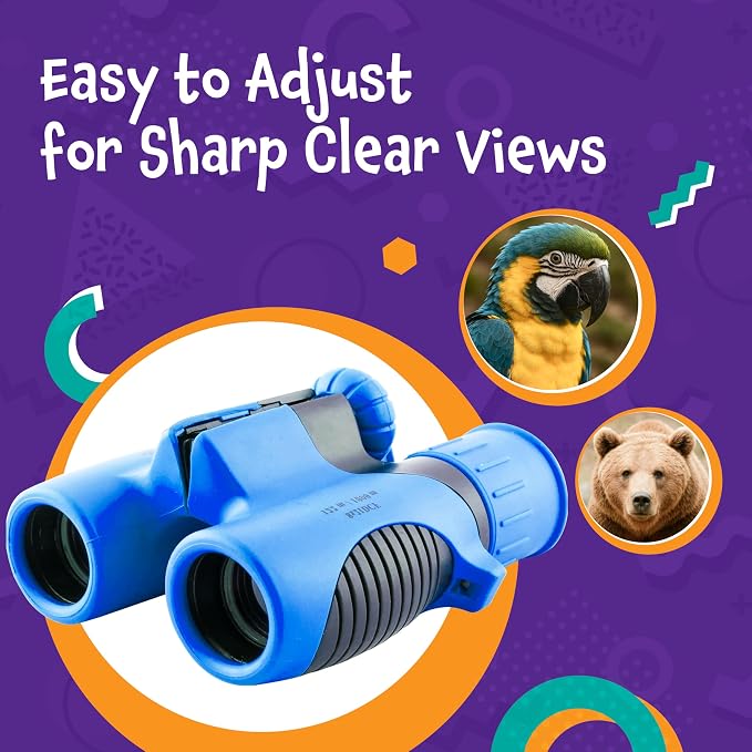 Think Peak Blue Binoculars Science Toy for Kids Ages 3-12 Years - Real Compact Outdoor Adventure & STEM Educational Nature Hiking Explorer for Bird Watching, Camping Children’s Birthday Gift - Image 4