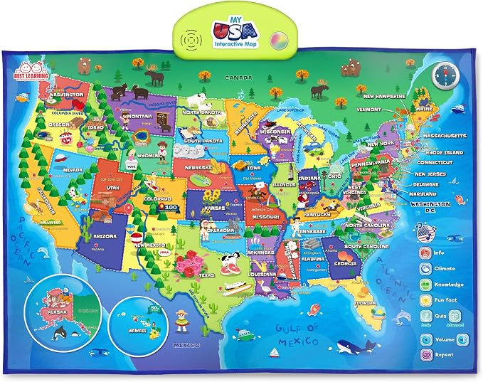 BEST LEARNING i-Poster My USA - Interactive Talking US Map for Kids by BESTLEARNING