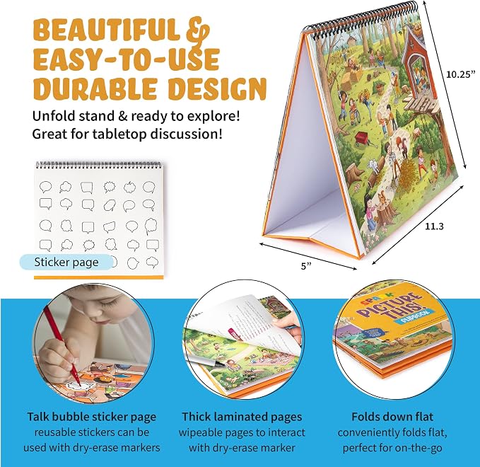 Picture Book and Emotion Cards, Picture Story Cards, Social Emotional Learning Activities, Autism Homeschooling, Educational Busy Book, Speech Therapy Materials (WH Question Flipbook) - Image 7