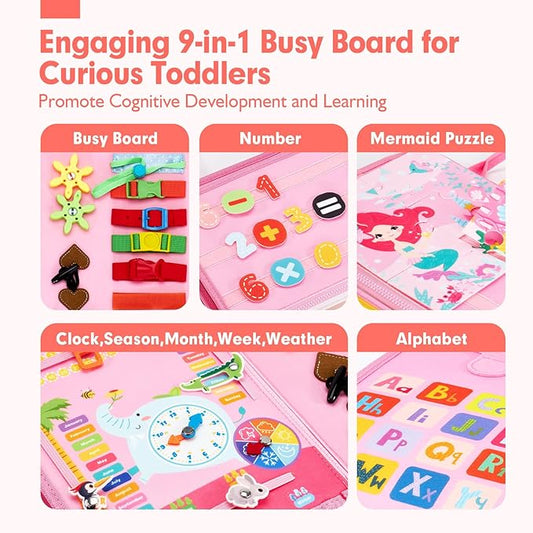 hahaland Busy Board for Toddlers Boys Girls Montessori Toys for 3+ Year Old - Image 2