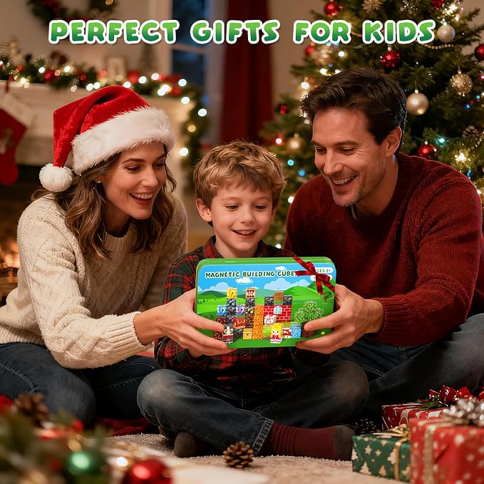 Axirata 60PCS Mini Magnetic Blocks Travel Set for Kids, Mini Magnetic Tiles Building Cubes with Portable Iron Box, STEM Learning Sensory Toy for Toddler Boys Girls Age 3-5 4-8 8-12+ - Image 9