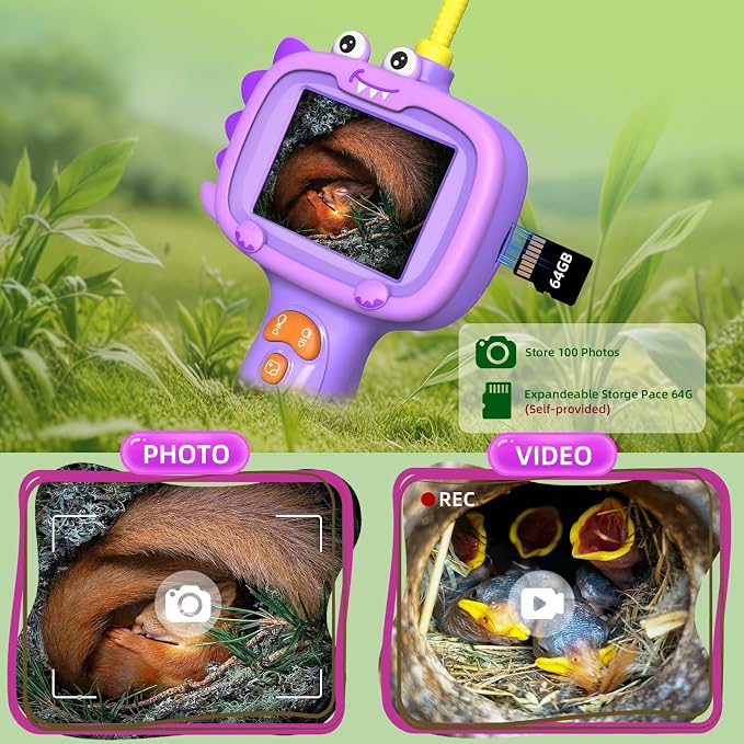 Daxiongmao Borescope Camera with Light for Kids | STEM Science Educational Toy for 3 4 5 6 7 8 9 10 Years Old Boys & Girls | Birthday Gift for Outdoor Adventures & Nature Discovery（Purple） - Image 5
