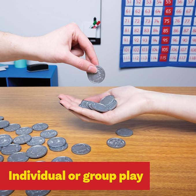 Learning Advantage Play Coins, Half-Dollars, Set of 50 Plastic Coins - Image 5