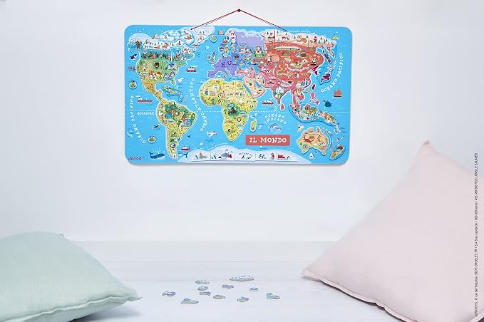 Janod J05513 Italian Version Magnetic World Map Puzzle - Image 7