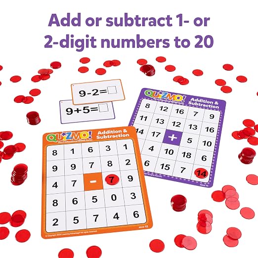 LEARNING ADVANTAGE QUIZMO Addition & Subtraction, Bingo-Style Math Game - Image 5