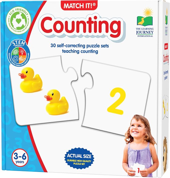 The Learning Journey: Match It! - Counting - 30 Piece Self-Correcting Number & Learn to Count Puzzle - Preschool Learning Toys - Award Winning Toys by TheLearningJourney