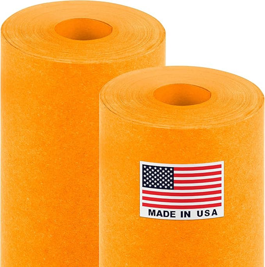 18" x 1200" (100 ft) Orange Kraft Paper Roll (Value Pack of 2), 45 lbs Thickness, Made in USA Colored Kraft Paper for School, Bulletin Board - Odorless, Non-Toxic, Safe for Kids