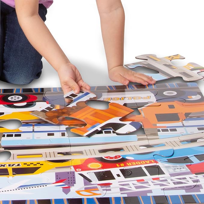 Melissa & Doug Traffic Jam Jumbo Floor Puzzle (24 Pieces, 2 x 3 Feet), Vehicle-Themed Jigsaw Puzzle for Preschoolers and Kids Ages 3+ - FSC Certified - Image 8
