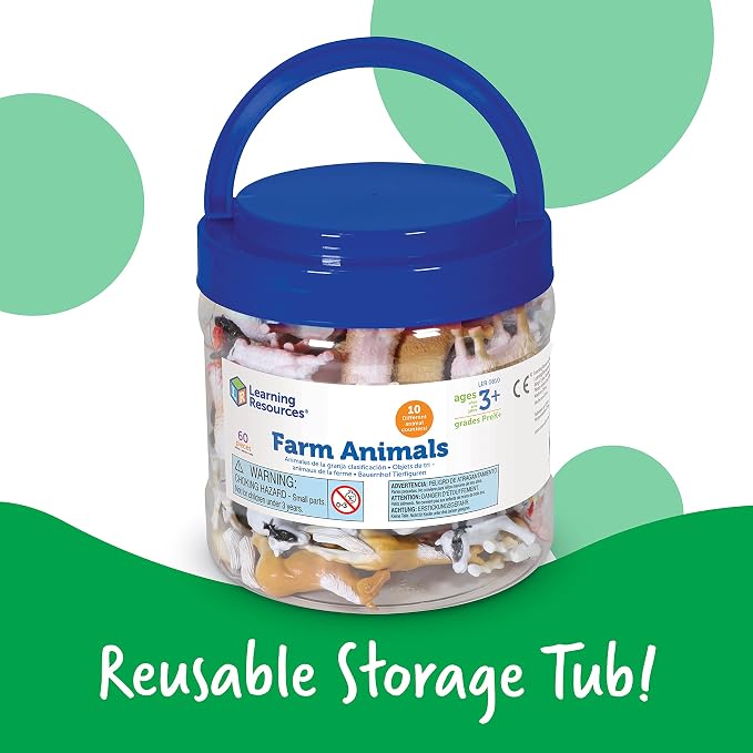 Learning Resources Farm Animal Counters - 60 Pieces, Ages 3+ Toddler Learning Toys, Farm Animals Toys, Develops Counting and Matching Skills - Image 7