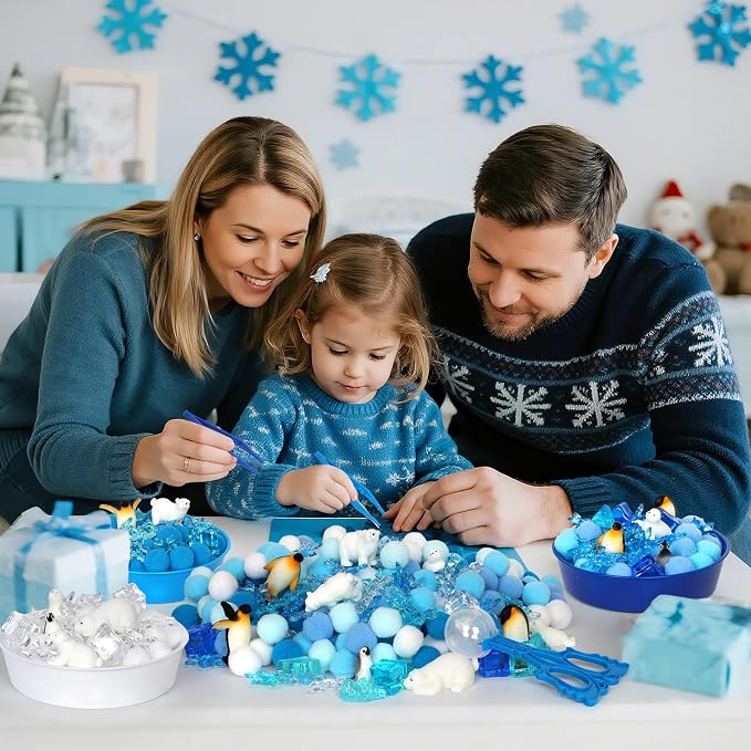 182 Pcs Arctic Animals Sensory Bin Items Winter Arctic Animals Counting Sorting Sensory Bin Filler Fine Motor Arctic Habitat Counts for Easter Day Spring Summer Counting Decor - Image 6