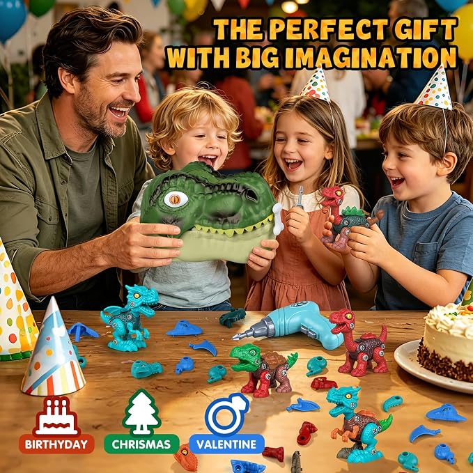 Drefirsa Dinosaur Toys for Kids Age 3-5 5-7, 8Pcs Take Apart Dinosaur Set - Image 8