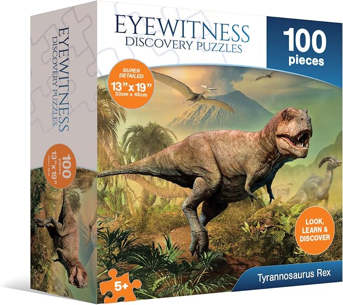 Eyewitness Discovery Puzzle T-Rex Dinosaur, 100 Piece Jigsaw for Kids, Educational Learning Toy for Boys & Girls, Children Ages 5+ - Image 2