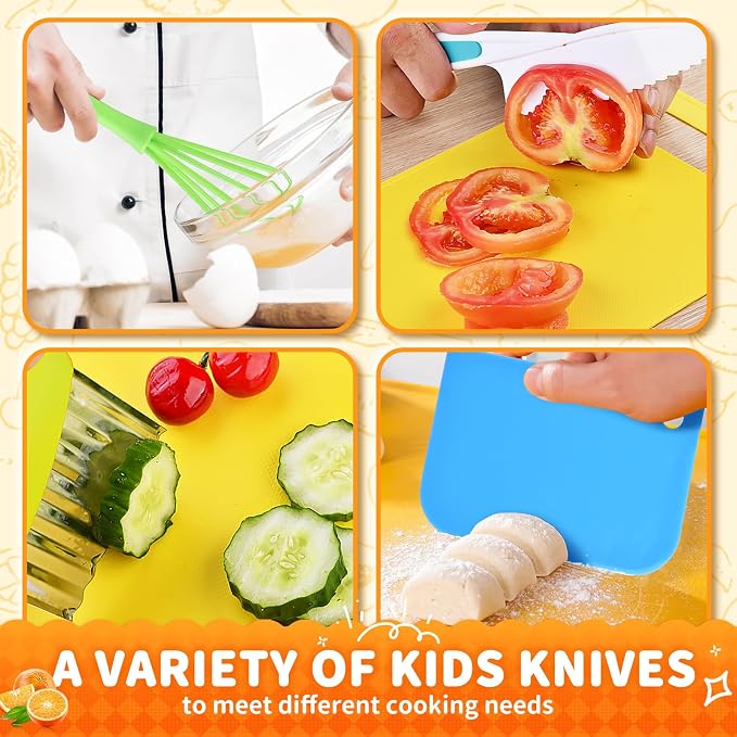17PCS Montessori Toys Real Cooking Set for Kids Ages 3-6 - Kitchen Toys for Toddlers with Safe Knives, Cutting Board & Utensils - Learning Educational Pretend Play - Image 6