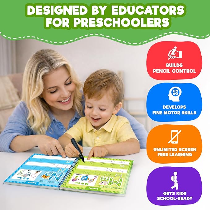 Doctor Jupiter Preschool Tracing Books for Toddlers, 3+ Year Old Kids — Learning Activity Books, Educational Toys, 100+ Wipe Clean Preschool & Kindergarten Activities - Image 8